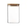 Frasco de vidrio borosilicatado al por mayor frasco transparente sellado almacenamiento de té para el hogar almacenamiento de dulces bocadillos granos frasco