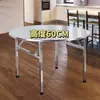 Mesa plegable de acero inoxidable extra gruesa 304 para comedor, uso doméstico, mesa grande de banquete para 10 personas, mesa de comedor redonda