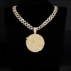 Colar Popular Transfronteiriço Fornecimento Hip-Hop Versátil Completo em Diamante Pingente Criativo Personalizado Colares Personalizados Masculinos e Femininos