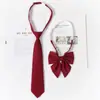 Corbata Jk Borgoña para Mujer, Estilo Japonés, Corbata de Rayas Perezosas Sin Nudo, Uniforme Académico, Foto de Graduación, Accesorio de Uniforme Escolar