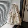Mori Estilo Simples Cor Sólida Borla Algodão Linho Lona Bolsa 2024 Verão Nova Cor Flor Viajante Bolsa de Ombro