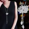 Estilo Coreano Moda Outono e Inverno Corrente de Lã de Cristal Feminina Elegante Simples Franja Longa Pingente Colar Acessórios de Pingente para Roupas