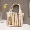 Bolsa de Mão Colorida Tecida 2026 Estilo Fresco Mini Bolsa Tote para Meninas, Bolsa Saco Versátil Casual da Moda Tendência