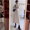 Otoño e invierno nuevo estilo ropa interior estilo Hepburn suéter francés falda suéter de lana medio cuello alto vestido de punto falda de mujer