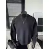 Sudadera de cuello redondo estampada minimalista deconstruida de estilo americano de moda para hombres y mujeres, top versátil holgado vintage para pareja