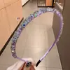 Exquisita Diadema Fina de Cristal Morado Estilo Coreano con un Toque de Lujo Ligero, Pasador de Zirconia, Diadema Simple Antideslizante Que No Presiona la Cabeza