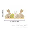 Decoración transfronteriza, etiquetado y dropshipping de adornos de madera para escritorio, adornos de conejo y artesanías