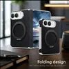 Aplicable a carcasa para iPhone Duo a cuadros luz de lujo soporte giratorio eje central magnético carcasa protectora PC Apple duo