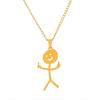 Nuevo y popular collar de acero inoxidable con diseño de grafiti personalizado y divertido de Stickman, para hombre y mujer.