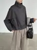 Abrigo de Lana Taoguan con Cuello Mao Simple y Botones de Rana 26 Otoño Invierno Diseño Femenino Chaqueta Corta Adelgazante T5303