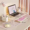 Soporte Elevador para Computadora de Escritorio Estante de Almacenamiento para Escritorio de Oficina Base Elevadora para Pantalla de Monitor Soporte para Laptop para Dormitorio Femenino