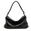 Nova bolsa feminina estilo coreano simples retrô de couro macio outono moda cor sólida bolsa de ombro bolsa tote de grande capacidade