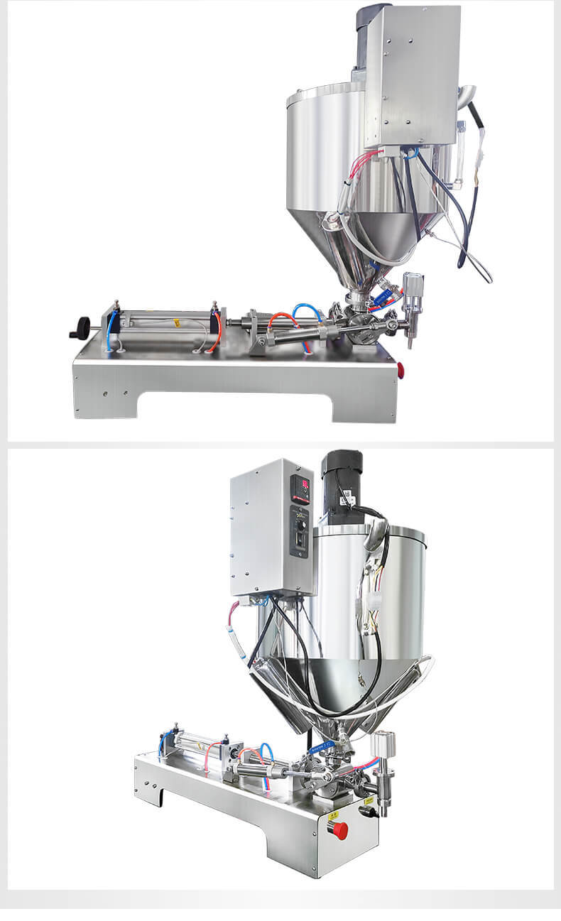 气动带搅拌加热膏体酱类灌装机辣椒酱老干妈灌装机火锅底料灌装机