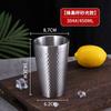 Taza de Agua de Doble Capa de Acero Inoxidable 304 de Fábrica Taza de Cerveza para Restaurante Coreano Taza de Té con Textura Martillada Taza Anticaída para Catering de Hotel