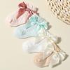 Meias de Verão Novas Estilo Coreano Cor Creme Malha Respirável Texturizadas Costela Lisa com Punhos Respiráveis para Meninos e Meninas