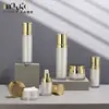 Set de Botellas de Producto para el Cuidado de la Piel de Acrílico de Gama Alta Embalaje de Loción Acuosa Botella de Esencia al Vacío Botella de Crema Stock Listo