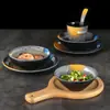 Juego de cuatro piezas de melamina para olla caliente restaurante vajilla japonesa imitación porcelana plástico restaurante barbacoa platos taza juego de cuchara comercial