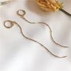 Pendientes Que Hacen Que el Rostro Se Vea Más Delgado para Mujeres, Estilo Coreano, Elegantes Aretes Largos de Aguja Plateada, Brazaletes de Oreja de Estilo Hada con Diseño de Borla