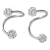 Brincos de Tarraxa com Bola de Diamante de Duas Pontas em Formato de S, Tendência de Venda Quente e Únicos, Brincos Versáteis de Alto Padrão de Nicho para Mulheres no Atacado