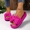 Zapatos Nuevos de Mujer Talla Grande para Primavera y Verano Suela Gruesa de una Sola Tira con Lazo Estampado de Leopardo Sandalias y Pantuflas de Estilo Europeo y Americano para Mujer en Stock