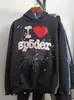 Sudadera con capucha para hombre de algodón puro con forro polar y estampado de telaraña Sp5Der