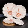 Prato Grama de Outono Louça de Melamina Imitação de Porcelana Prato Redondo Prato de Plástico Prato de Jantar Renda Redonda Prato de Servir Prato Plano de Melamina