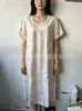Vestido de Algodón y Seda para Mujer, Verano Manga Corta, Moderno y Elegante, Dobladillo Ancho Camisón, Estilo Mamá Joven, Modelo 2025