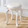 Taburete de tocador estilo europeo y americano, taburete de maquillaje, taburete redondo pequeño con asiento acolchado, silla para el hogar, taburete para uñas de dormitorio de princesa, taburete para Guzheng