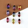 Nuevo 9*18mm ojo de caballo garra dorada turmalina taladro color degradado gema diy joyería piedra cristal joyería al por mayor
