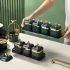 Caixa de Temperos Doméstica Combinada Pote de Temperos de Cozinha Caixa de Temperos Sal Glutamato Monossódico Pote de Temperos Integrado Garrafa de Temperos com Múltiplos Compartimentos