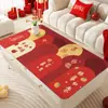 Mantel Rojo para Mesa de Café Impermeable y a Prueba de Aceite Mantel sin Lavado Mantel para Nochevieja Lujo Accesible Mantel Protector de Escritorio de Gama Alta