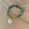 Nova Pulseira com Fivela de Lótus Estilo Chinês Pulseira de Contas Feminina Design Retrô de Nicho Feminino Alto Padrão Estilo Corte