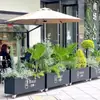 Combinación de Macetero de Acero Inoxidable para Exteriores, Canaleta para Flores de Hierro Forjado, Departamento de Ventas de Valla Municipal para Calle Comercial, Macetero Exterior para Flores