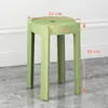 Banqueta de Plástico Doméstica Espessa Resistente Criativa Redonda Empilhável Estilo Creme Banqueta Alta Simples Preço Acessível Atacado