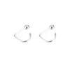 Aretes de Plata Esterlina S999 Redondos Forma de Frijol Cuadrados Ganchos para Orejas Simples para Viajes Diarios Exquisitos Estilo Ins Aretes de Botón Accesorios para Orejas