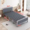 Cama plegable de uso doméstico con estructura de hierro, cama de siesta individual para viviendas de alquiler, cama doble portátil con estructura de hierro, cama simple de tablero duro, tipo económico
