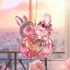 Dia dos Namorados Cisne Rosa Coelho Acrílico Plano 2D Chaveiro Acessórios para Retrovisor de Carro Pingente de Mochila