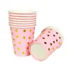 Plato Desechable para Cena Decoración Fiesta de Cumpleaños Suministros Estampado en Caliente Lunares Vaso de Papel Servilleta Vajilla Set Transfronterizo