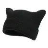 Sombrero de Ganchillo para Mujer Sombrero de Gato Sombrero de Lana Retro Sombrero de Zorro para Dama Accesorios Sombrero de Lana Casual Sombrero Tejido