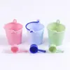 Cubo Mini Colorido Artificial de Plástico Recogedor de Agua Cubo para Casa de Muñecas Casa de Juegos Juguete Adornos en Miniatura para Escena de Playa