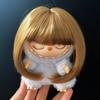 Peluca para Muñeca Bjd 3 Puntos Seda Suave Set de Peluca Labubu Bob Lindo con Flequillo Bobo