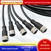 Conector de Sensor Plugue de Aviação M12 Fabricante Pino Fêmea com Conexão de Fio Chicote de Fios Moldado por Injeção Conector à Prova d'Água