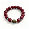 Pulsera de Cuentas Sutra del Corazón de Cinabrio para Protección en el Año de su Zodiaco, Atrae Riqueza y Buena Fortuna, Pulsera de Cuentas Budista, Adorno Cultural de Templo y Zona Escénica