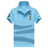 Camiseta de Manga Corta para Hombre con Cuello de Solapa Verano Negocios Color Sólido Juvenil Corte Ajustado Bordada Manga Corta Camiseta para Hombre Top