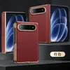 Aplicable a Funda para Teléfono Xiaomi 18Fold Plegado Medio Eje Medio Magnético Resistente a Caídas Moda Borde Dorado Negocios Imitación de Cuero Carcasa Inferior Única