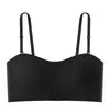 Roupa íntima de beleza sem marcas para as costas de verão, fina de seda gelada, coleção superior, para a região paramamária, tomara que caia, com alça de uma palavra, top feminino tomara que caia