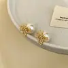 Pendientes Huecos de Perla Personalizados Versátiles para Uso Diario para Mujer, Joyería para Orejas Simple de Moda de Gama Alta de Nicho de Lujo Ligero