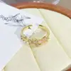 Caja Misteriosa En Vivo Estilo Palacio Vintage Esmalte Floral Gota de Aceite Anillo Abierto Lujo Ligero Anillo de Gama Alta