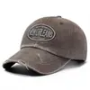 Gorra de Béisbol Rota de Mezclilla Lavada Desgastada Transfronteriza Moda Retro Versátil para Otoño e Invierno Gorra de Pico Suave Sombrero de Sol