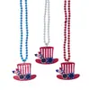 Collar de Cuentas de Plástico del Día Nacional Americano Collar de Fiesta